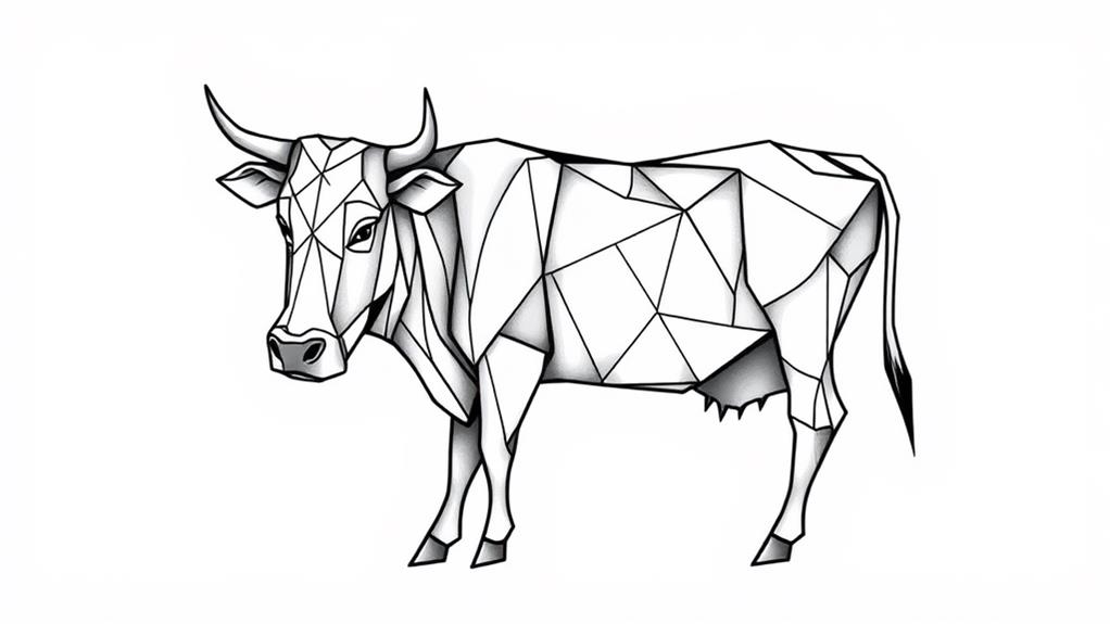 abstract cow shape art