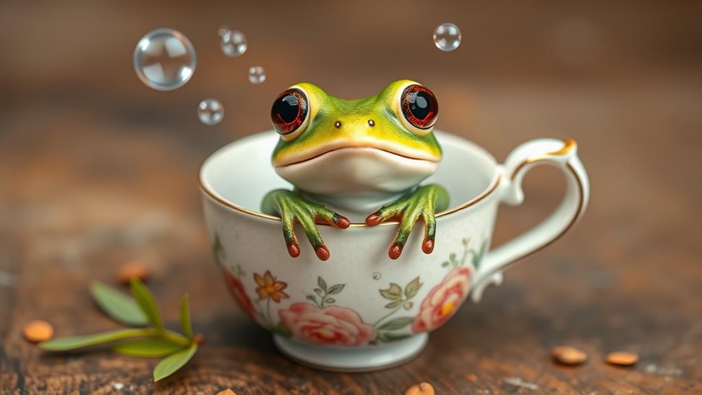 adorable amphibian in container