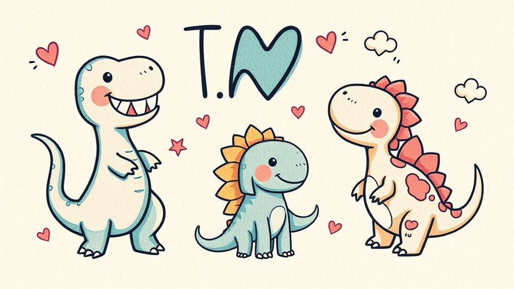 adorable dinosaur animation art