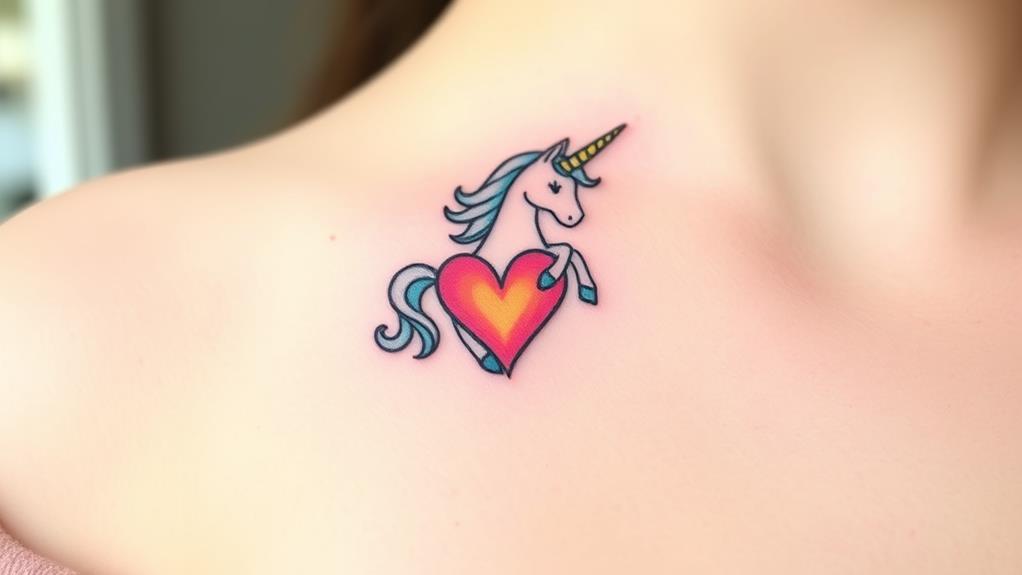 adorable heart shaped unicorn