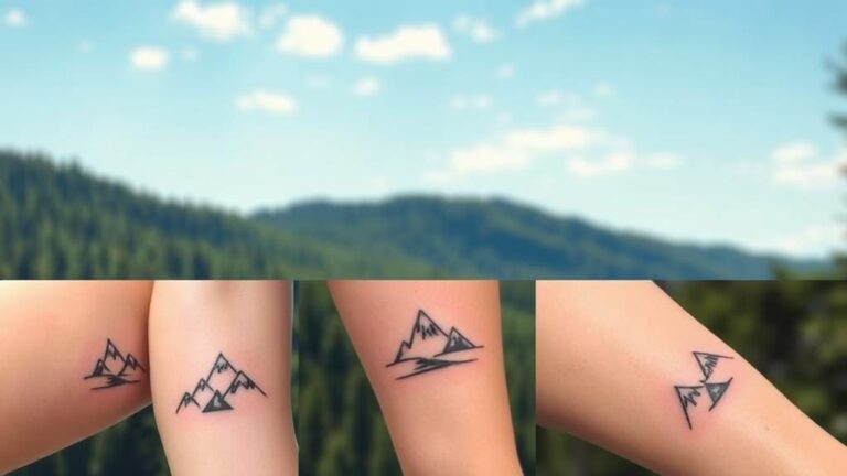 adventure inspired minimalist mountain tattoos