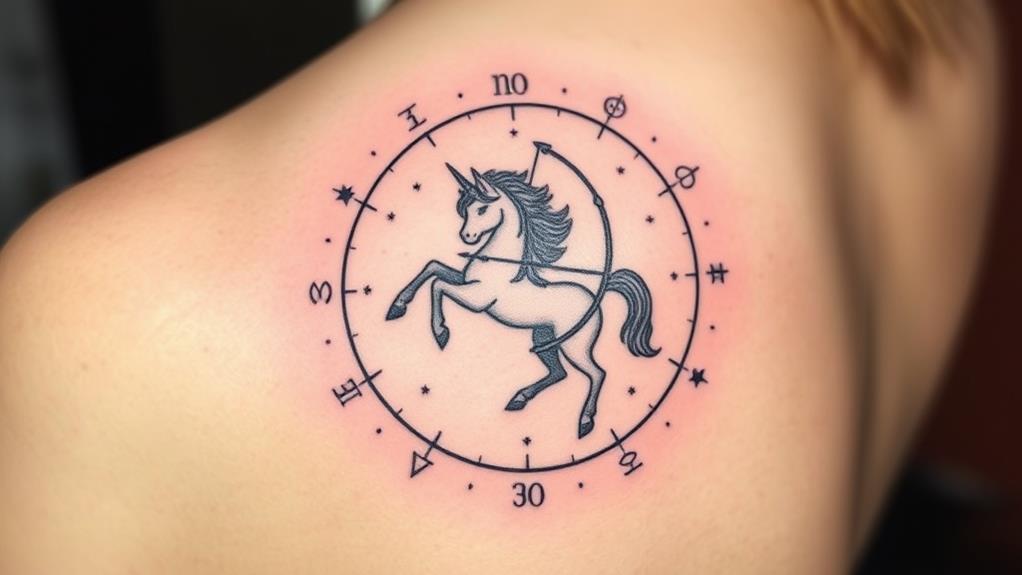 adventurous sagittarius tattoo design