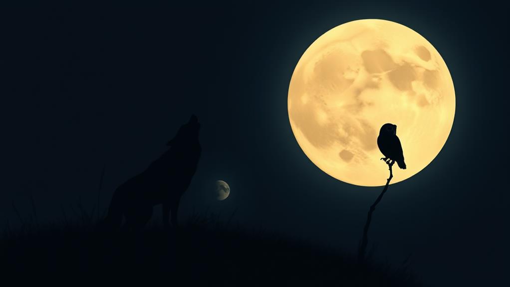 animal motifs under full moon