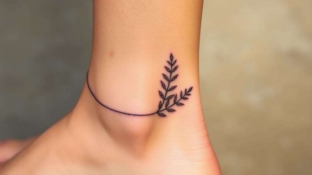 ankle fern tattoo design