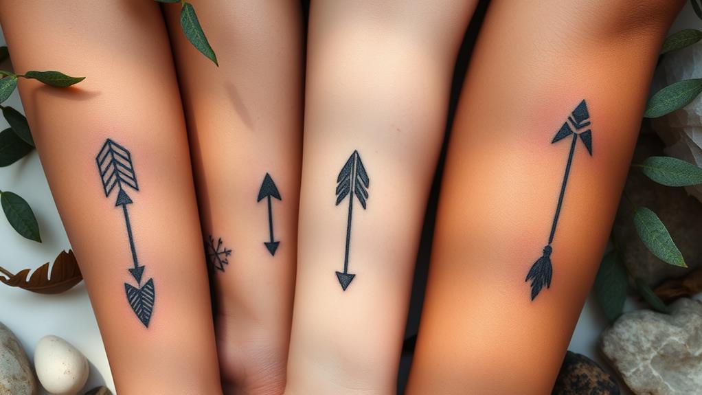 arrowhead tattoos symbolizing growth