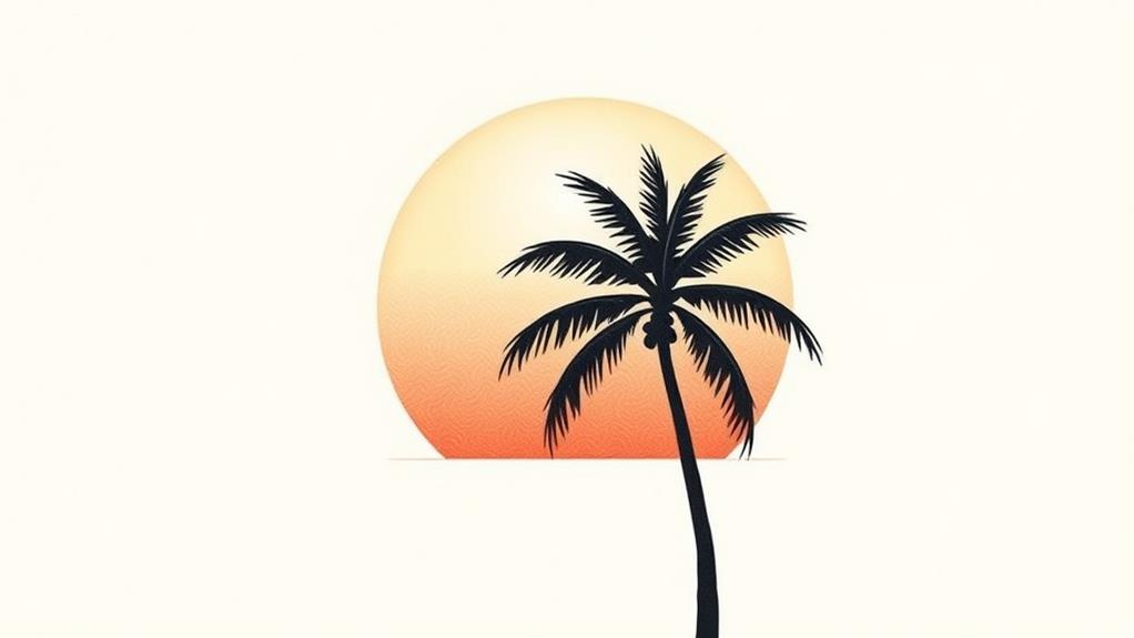 artistic palm silhouette design