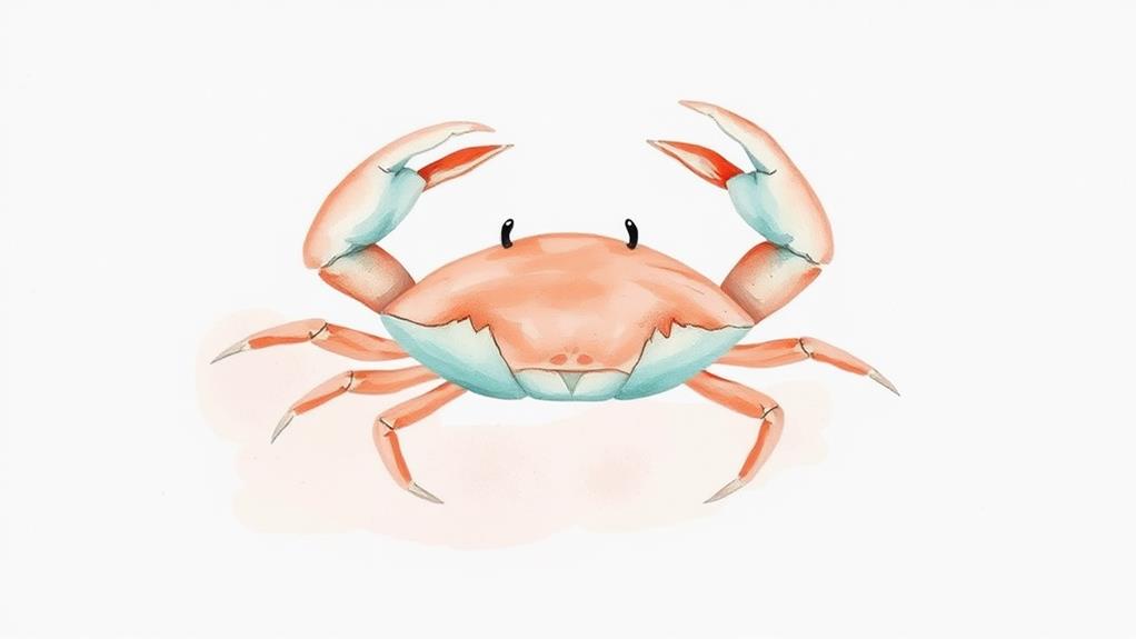 artistic simple crab illustrations