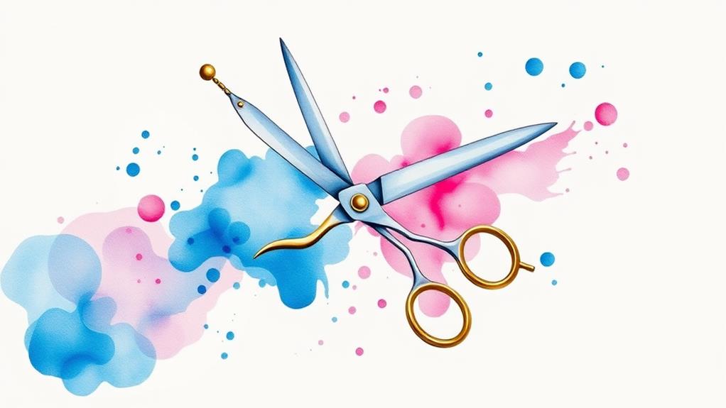 artistic watercolor scissors tattoo