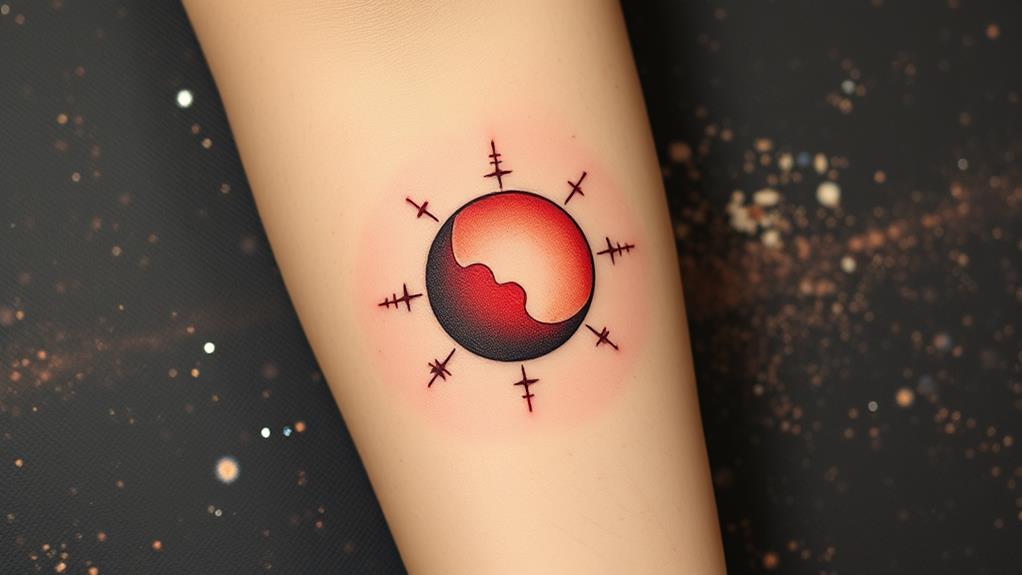 astrological mars symbol ink