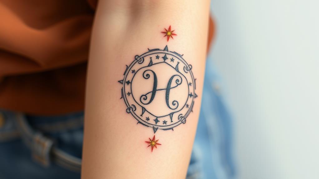 astrological personalized initials design