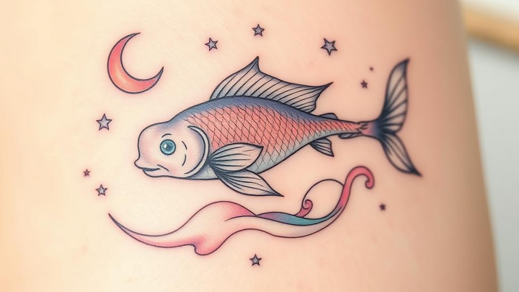 astrological pisces moon tattoos