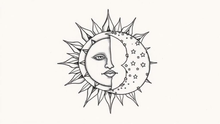 balanced sun and moon tattoos