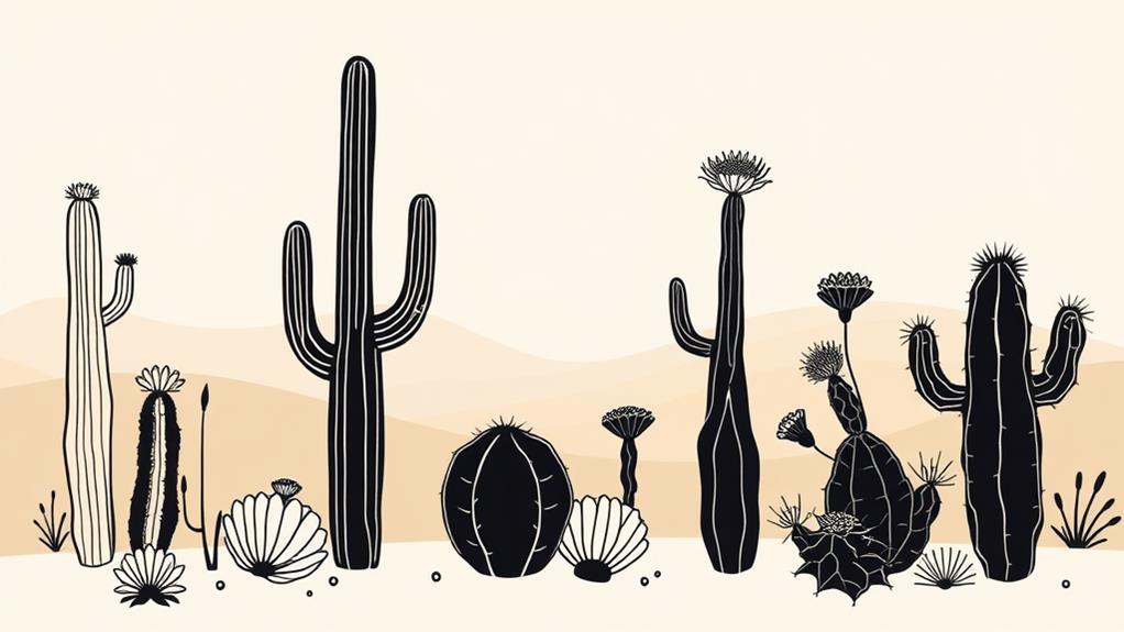 cacti art design outline