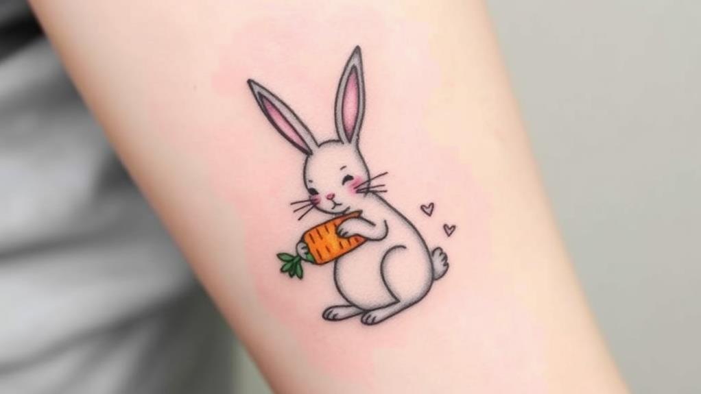 carrot holding bunny illustration