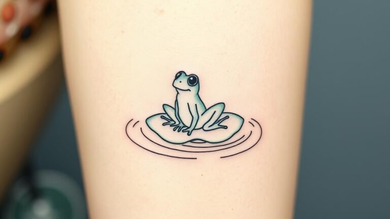 charming frog minimal tattoos