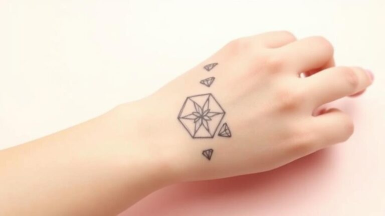 chic minimal diamond tattoos