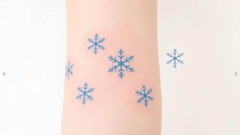 chilly minimalist snowflake tattoos