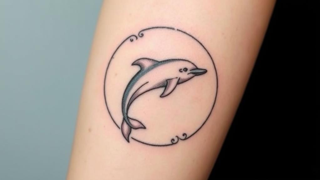 circular dolphin art design