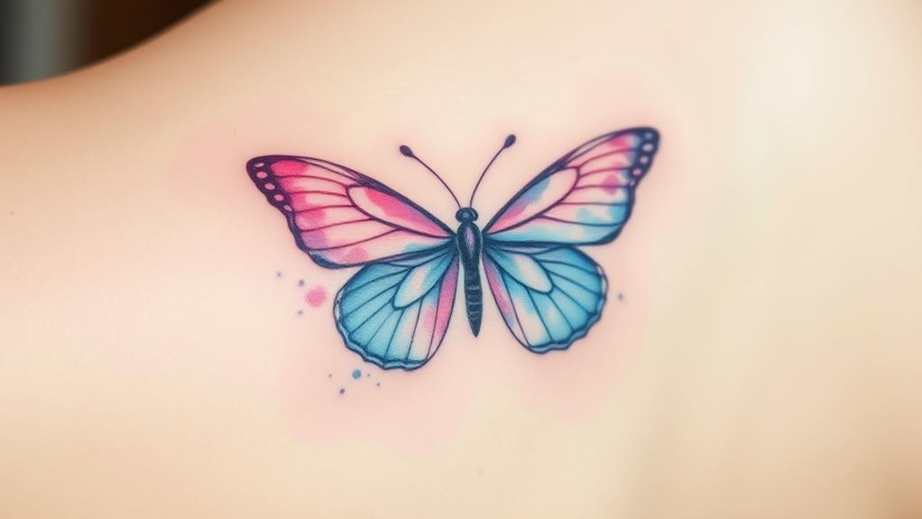 colorful artistic butterfly ink