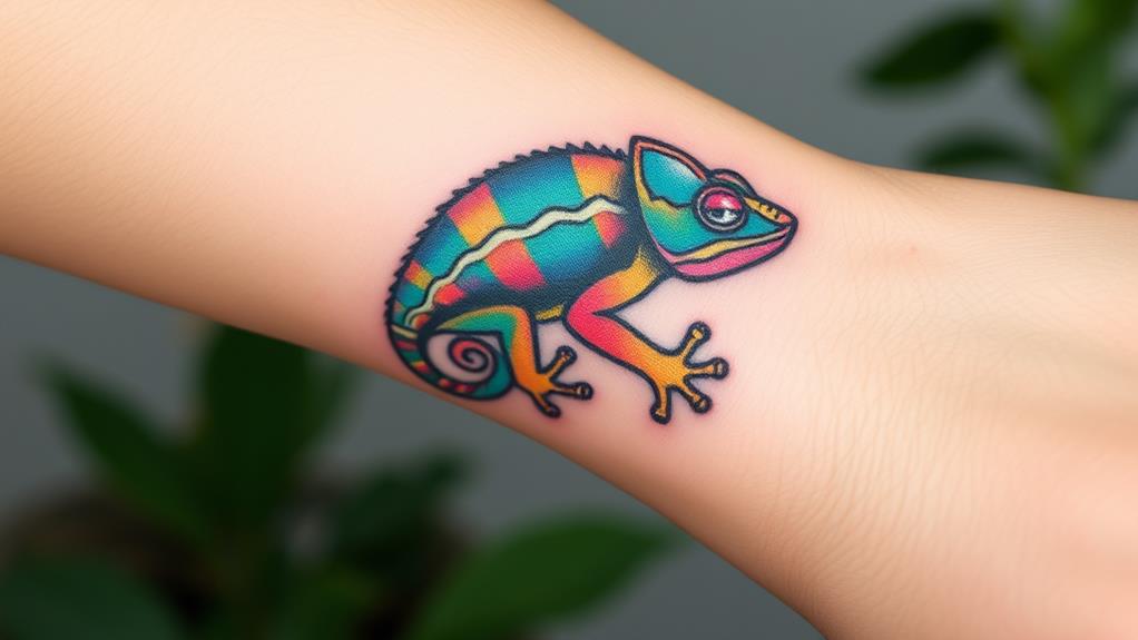 colorful chameleon animal tattoos