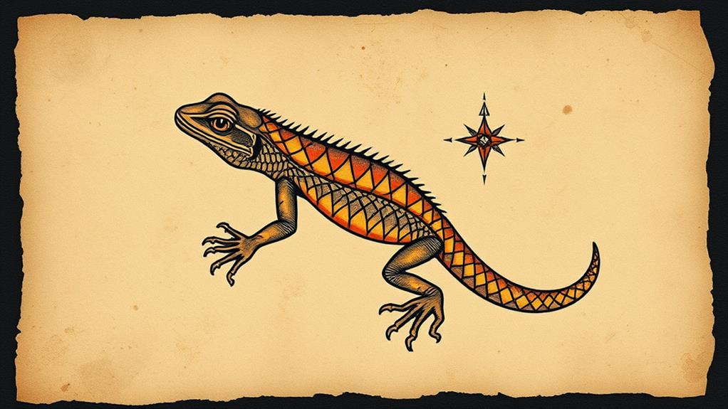 cool scaly lizard tattoos