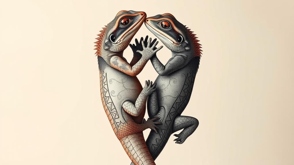 coordinated reptile ink designs