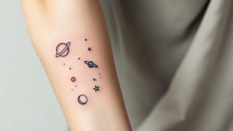 cosmic themed minimalist tattoos