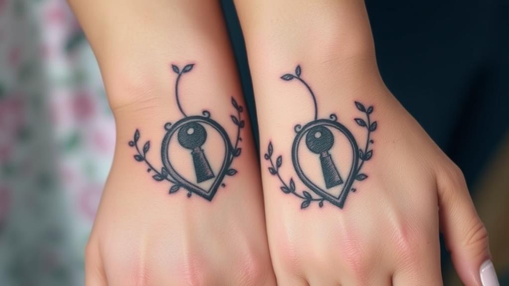 couples keyhole tattoo designs