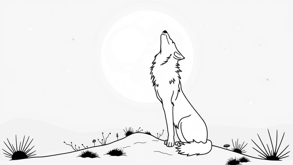 coyote drawn in lines