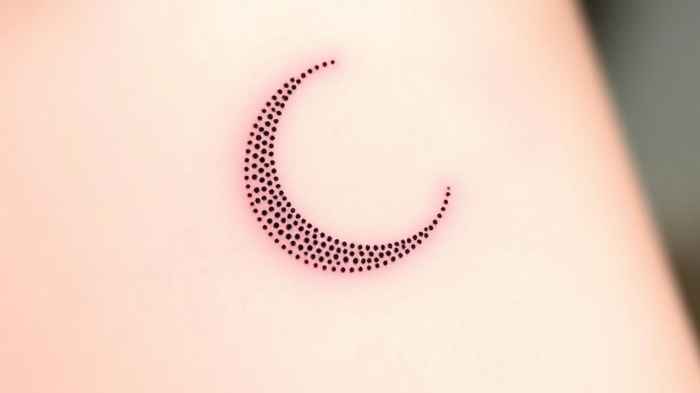 crescent dot work tattoo