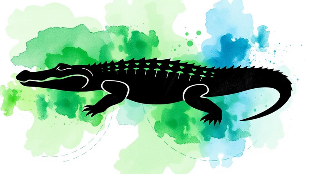 crocodile silhouette abstract design