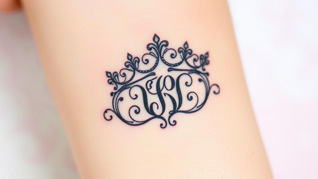 crown featuring personalized initials