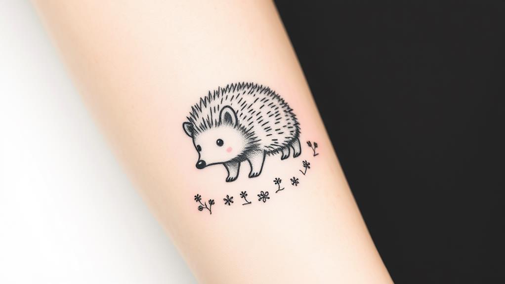 cute spiky hedgehog tattoos