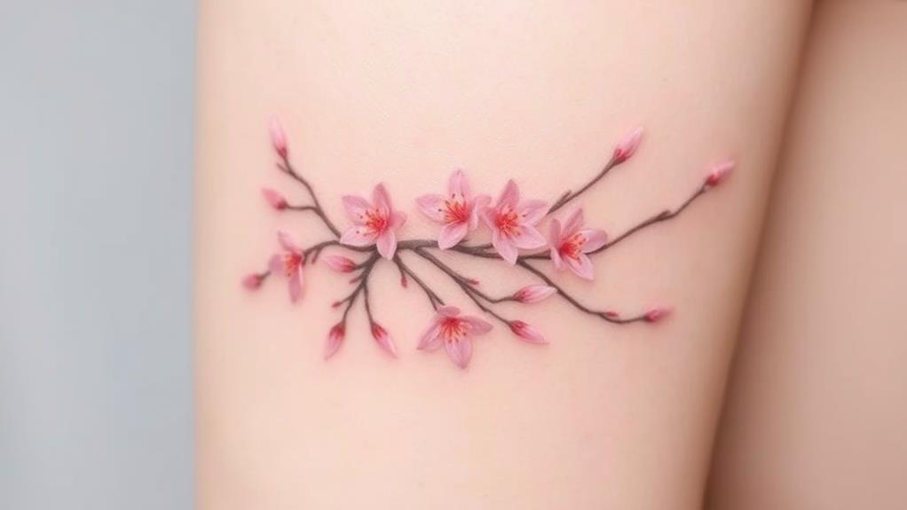 delicate cherry blossom branch