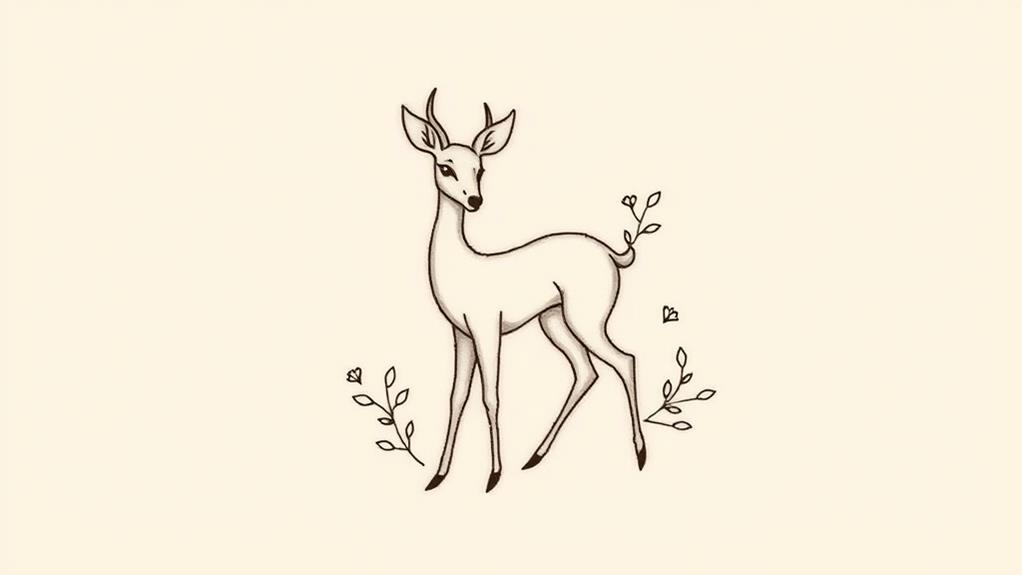 delicate fawn ink designs