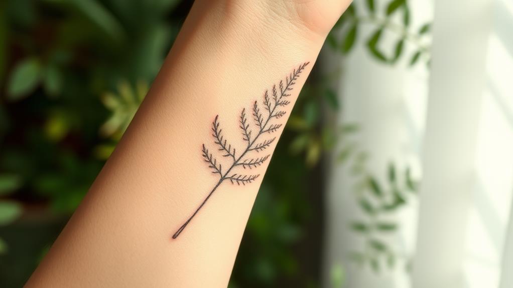 delicate fern leaf contour