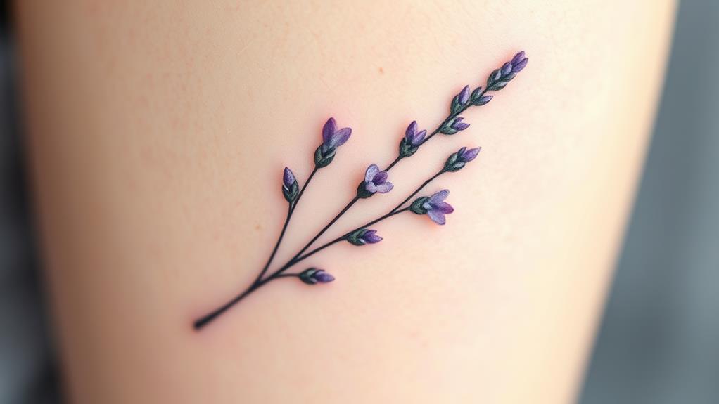 delicate lavender stem ink