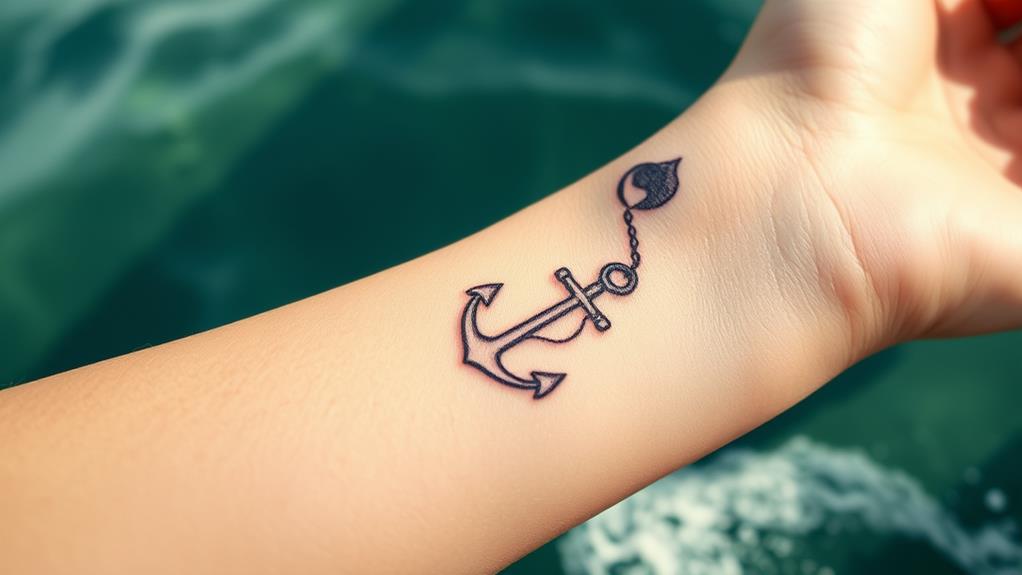 delicate nautical anchor design