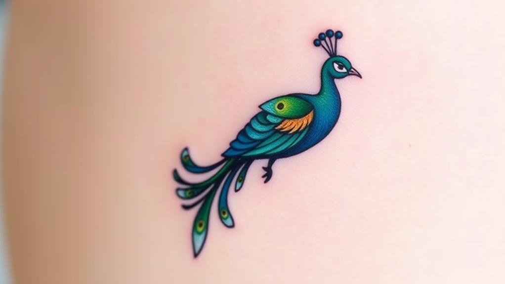 delicate peacock ink designs