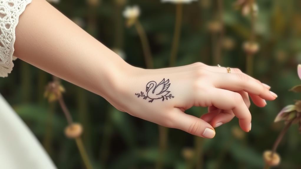 delicate waterfowl ink design