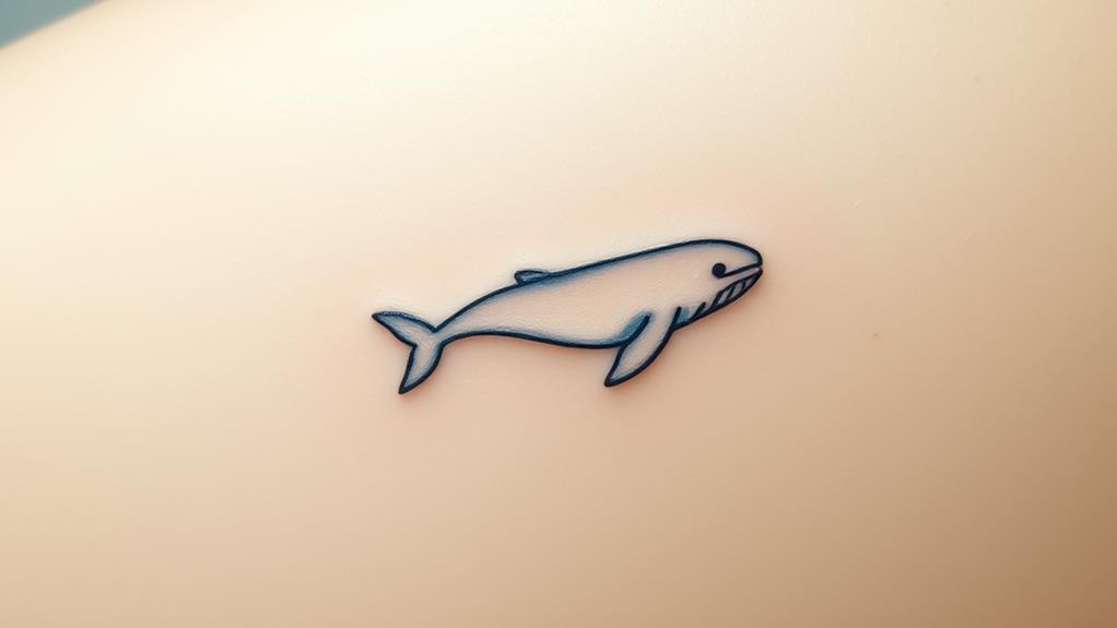 discreet small whale ink