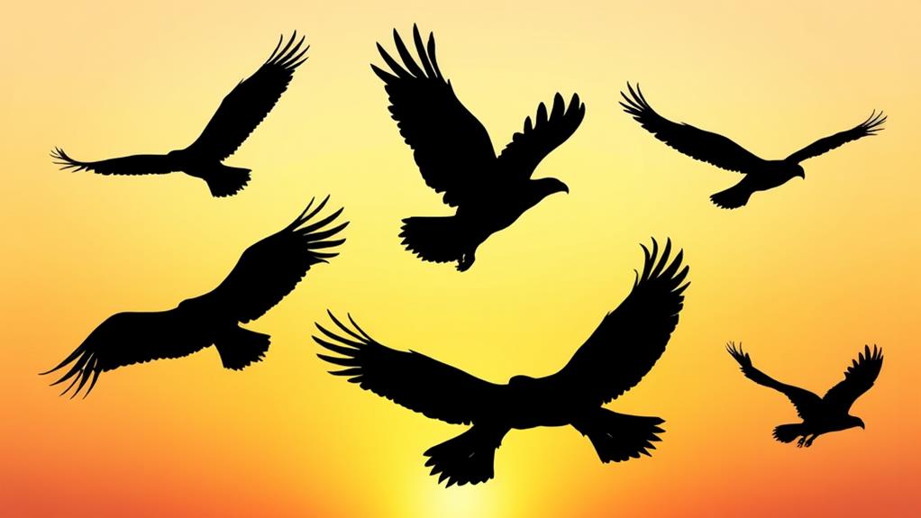 diverse eagle silhouette designs