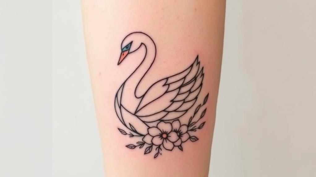 elegant geometric swan art