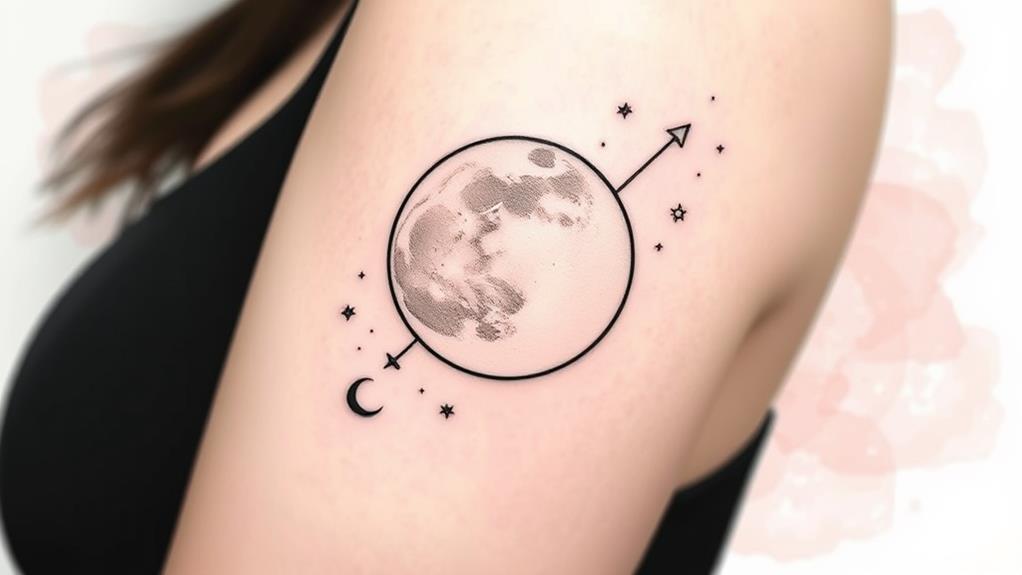 elegant lunar line tattoos