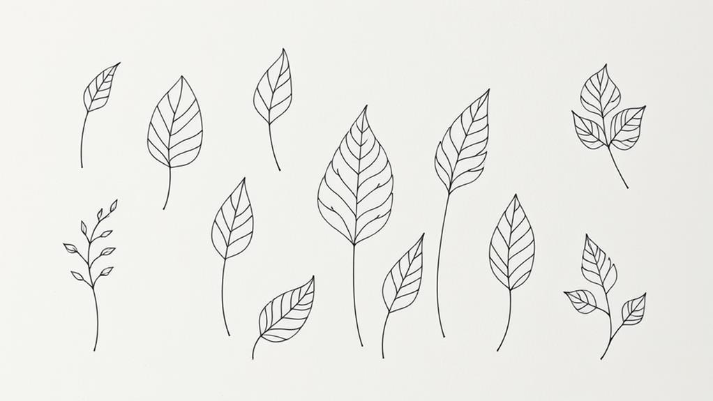 elegant minimal leaf tattoos