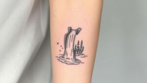 elegant minimal waterfall tattoos