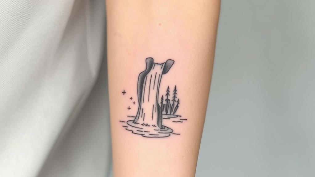 elegant minimal waterfall tattoos