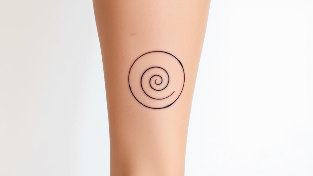 elegant minimalist spiral tattoo