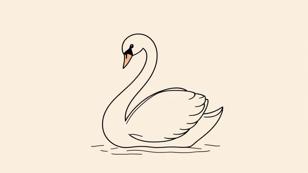 elegant minimalist swan design