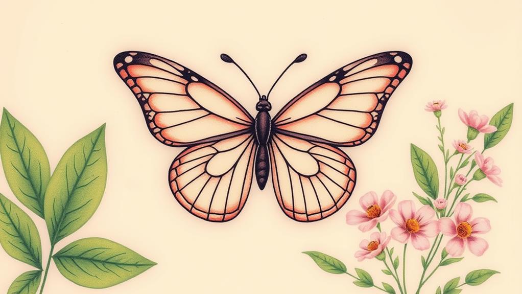 elegant nature butterfly tattoos